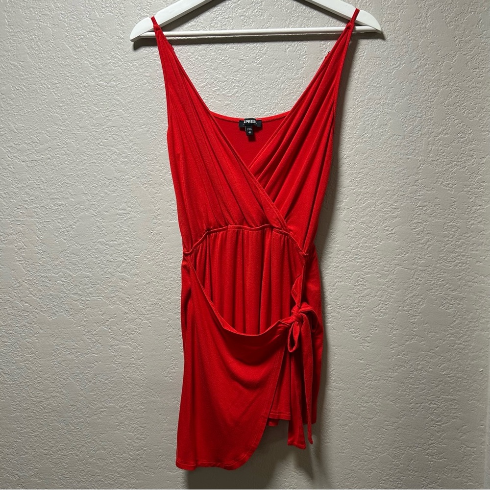 Express Romper with Tie Front Red -XS